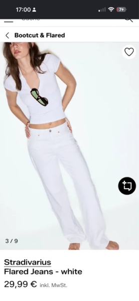 Stradivarius flared jeans- white 