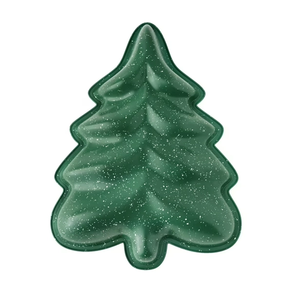 The Pioneer Woman Tree Shaped Nonstick Cast Aluminum Cake Pan, 12" x 9", Green and White Speckle