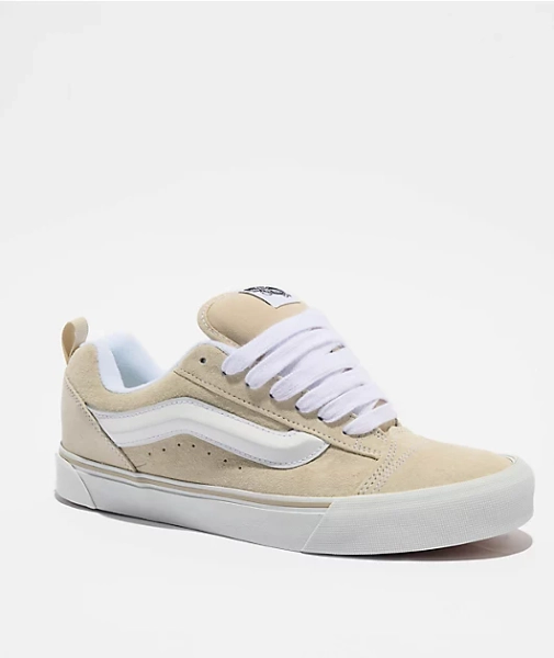 Vans Knu Skool Pig Suede Oatmeal Skate Shoes