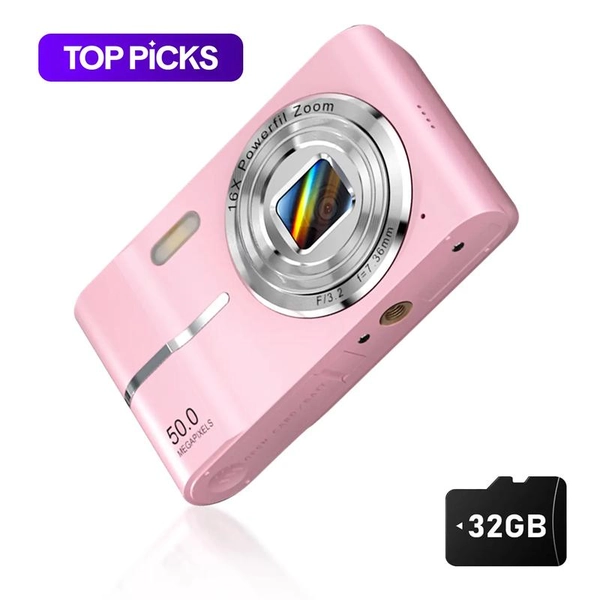 FHD 1080P Digital Camera with SD Card, 16X Digital Zoom Camera, Portable Mini Pocket Camera for Teenagers Students Boys Girls, Point and Shoot Camera for Gifts, Tech Gadgets, Gift #TOP PICKS,Boys & Men gifts