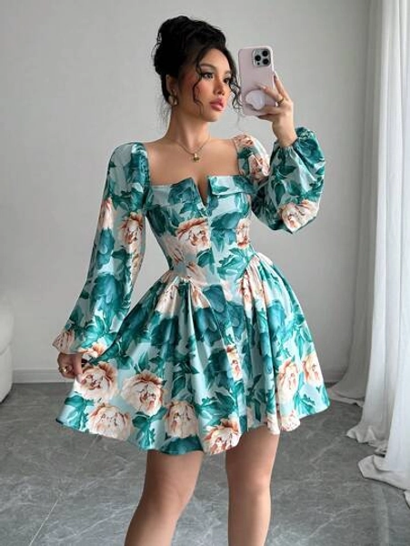 Elenzga Elegant & Romantic Women's Evening Dress With Contrasting Sequin Mermaid Hem Fabric Panels, Suitable For Valentine's Day Party Fall Cloth For Women