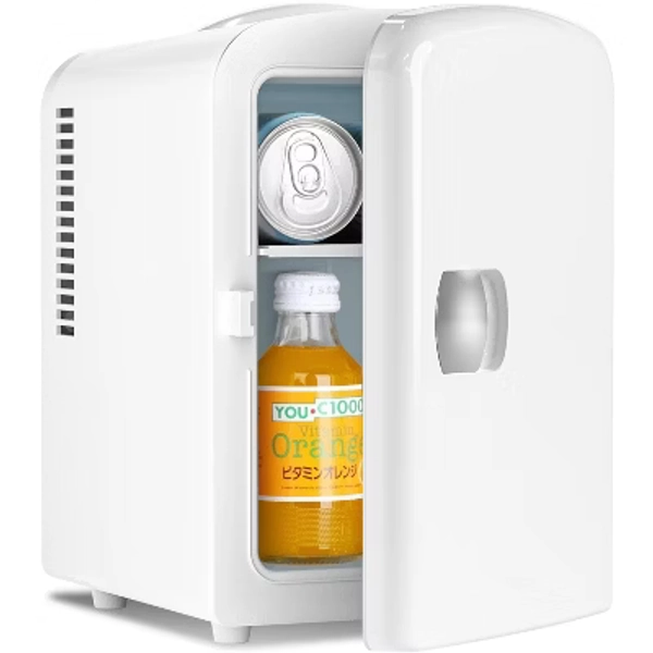 ZAFRO Star Compact Refrigerator, Portable Mini Fridge, Skin Care 4L Capacity/6 Cans, for Bedroom, Car, Office & Dorm, Small Cooler for Cosmetics,White