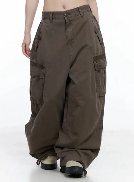 LEWKIN CS501 Wide-Leg Trousers with Utility Pocket