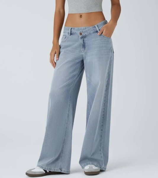 Halara Halara Flex Asymmetric Low Rise Baggy Wide Leg Jeans