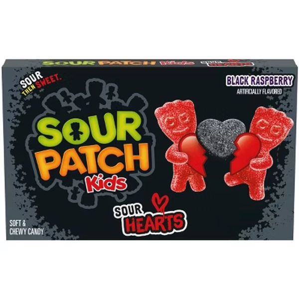 Sour Patch Kids' Sour Hearts Valentine Candy - Theater Box - 3.1oz
