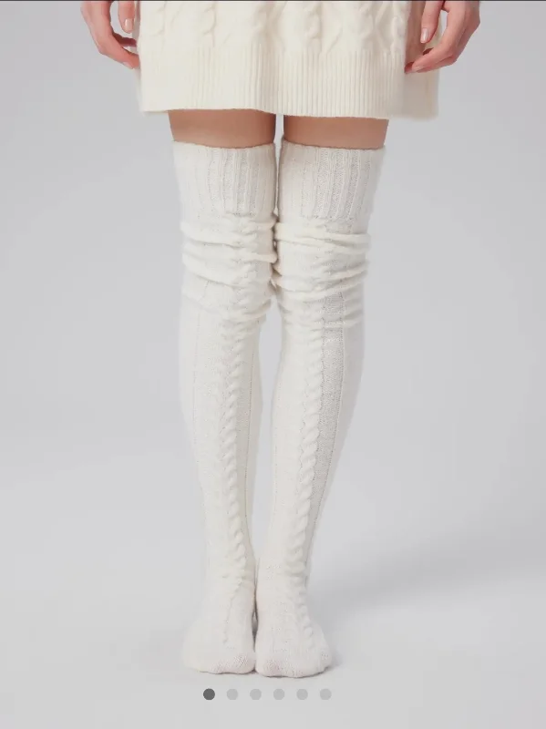 Mohair THICK MOHAIR KNITTED OVER THE KNEE SOCKS For School Daily Casual Coffee Shop Work