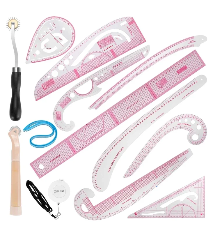 Amazon.com: 13PCS Styling Sewing French Curve Ruler Set, Dress Makers Rulers Clear Sewing Tailors Pattern Making Ruler for Fashion Design and Guides