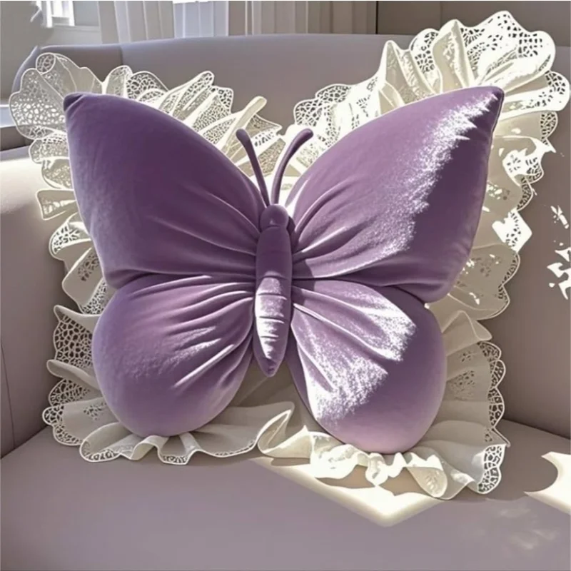 Amazon.com: AHXHWKA Butterfly Throw Pillow, Butterfly Shaped Decorative Pillow for Sofa Couch Bed, Plush Velvet Lumbar Support Cushion for Office Chair & Car Seat (Beige) : Home & Kitchen