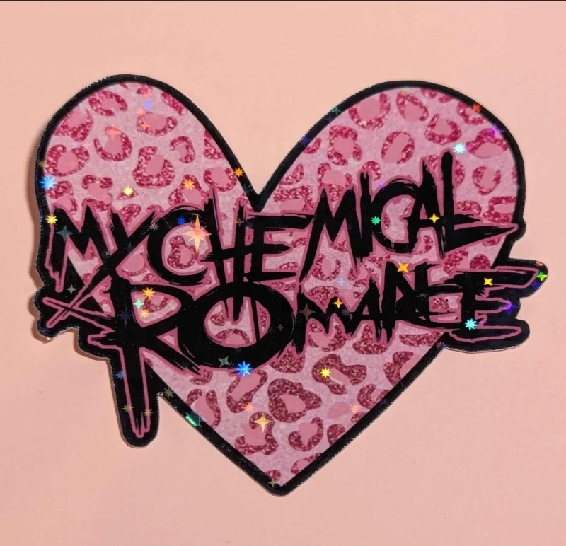 Band Emo Rock Heart Holographic Vinyl Sticker