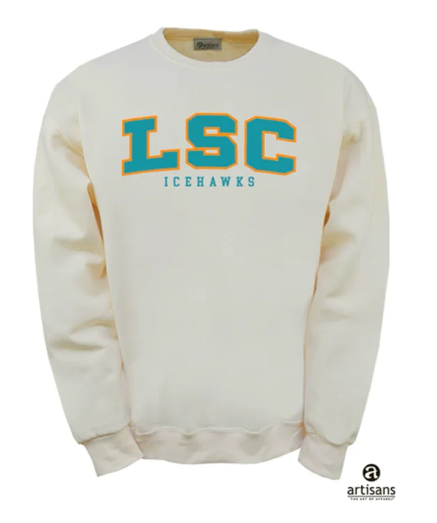 CREAM CREWNECK ORANGE | Lake Superior College Store 