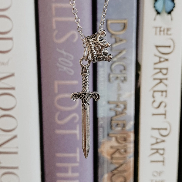 Bookish Sword Crown Necklace