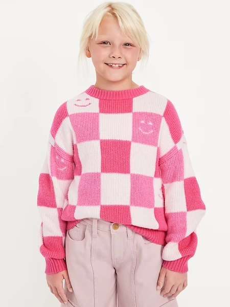 Oversized Crew-Neck Sweater for Girls