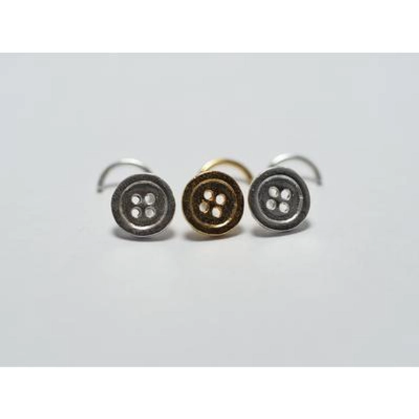 Sterling Silver Button Nose Stud: 18, 20 Gauge Nose Ring