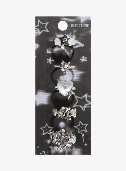 Star Cluster Heart Bubble Ring Set
