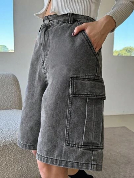 DAZY Ladies' Cargo Style Denim Shorts With Pockets