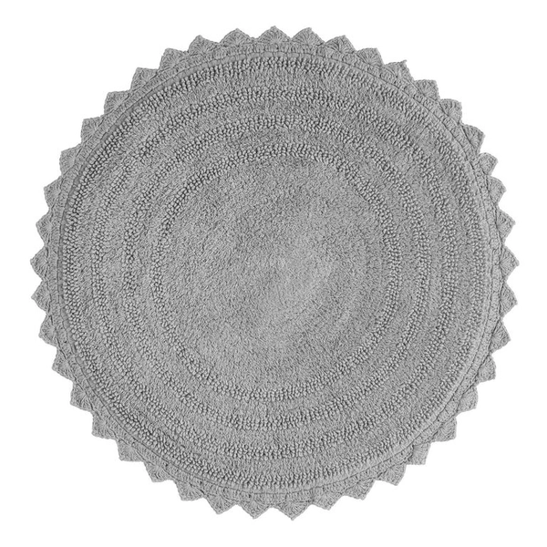 Frost Gray Redondo Round Cotton Bath Mat