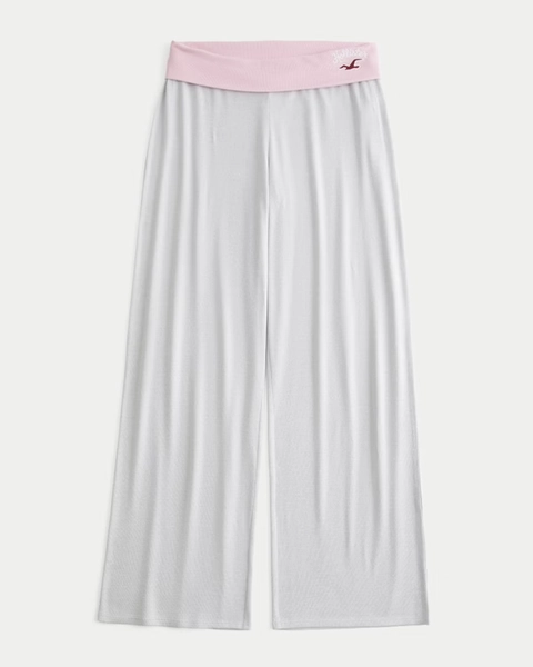 Always Cozy Foldover Waist Knit Wide-Leg Pants