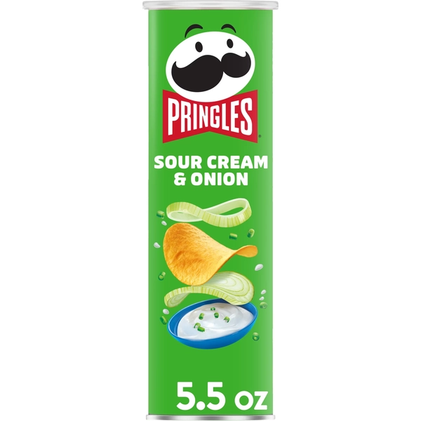 Pringles Sour Cream and Onion Potato Crisps Chips, Lunch Snacks, 5.5 oz Canister - Walmart.com