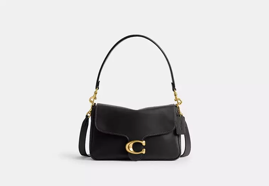 Brass/Black Soft Tabby Shoulder Bag
