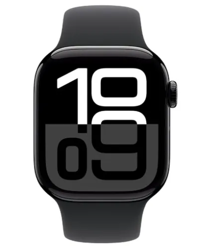 Amazon.com: Apple Watch Series 10 [GPS 42mm case] Smartwatch with Jet Black Aluminum Case with Black Sport Band - S/M. Fitness Tracker, ECG App, Always-On Retina Display, Water Resistant : Electronics