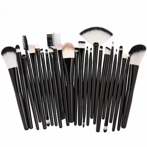 25-Piece Makeup Brush Set - Complete Face & Eye Brush Collection for Professional All-Over Makeup Looks