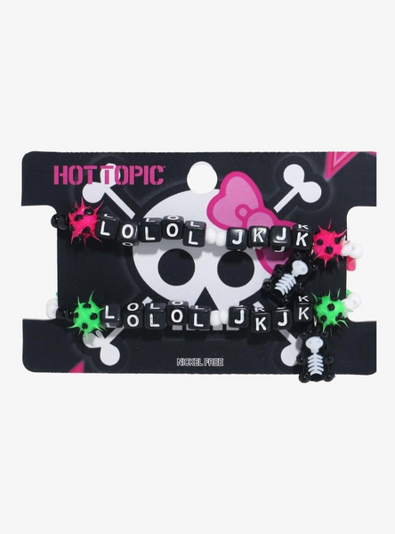 Emo LOL JK Best Friend Bead Bracelet Set