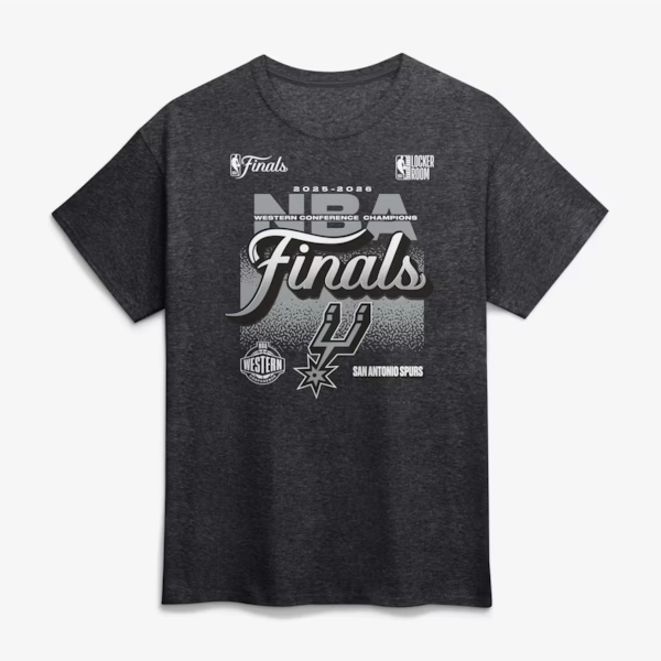 Men's San Antonio Spurs Fanatics Charcoal 2026 NBA Western Conference Champions Locker Room T-Shirt