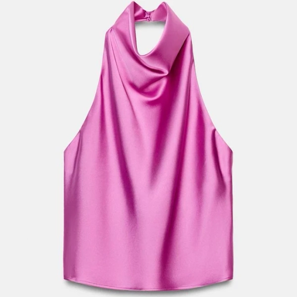 Zara Satin Halter Top