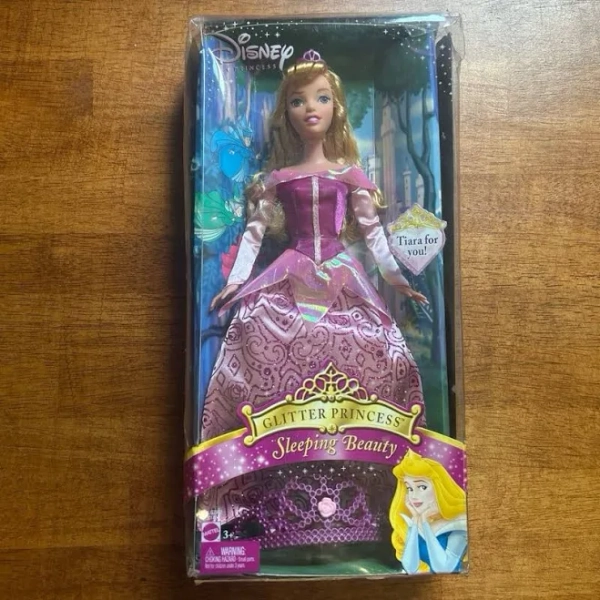 Disney NEW Princess Sleeping Beauty Sparkle Princess Barbie 2005 MATTEL Read Dis