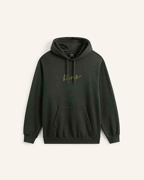 Scripted Vans Pullover Hoodie in Dried Kelp Green | Vans