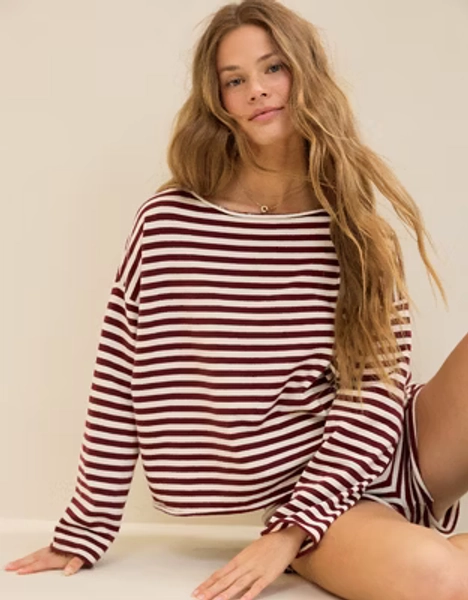 Aerie Sunday Soft Boatneck Sweater