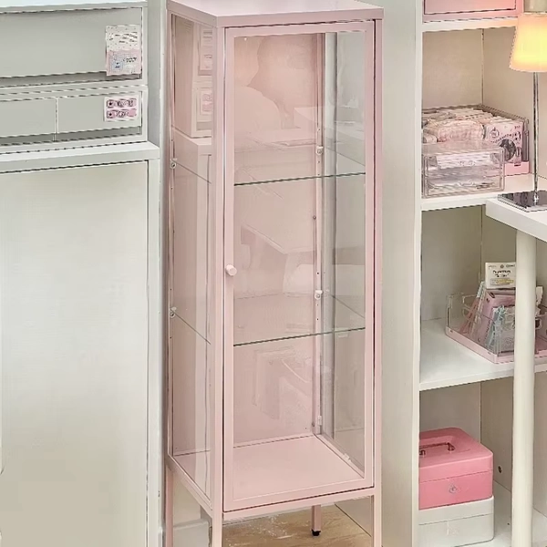 Dopamine storage cabinet, iron glass, open door type, narrow small living room, bedroom, desk, crevice, storage display cabinet - AliExpress 1503