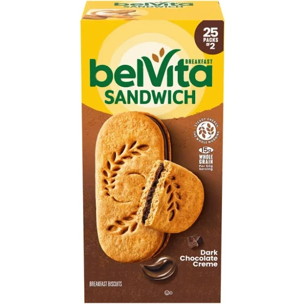 BelVita Dark Chocolate Creme Sandwich Breakfast Biscuits