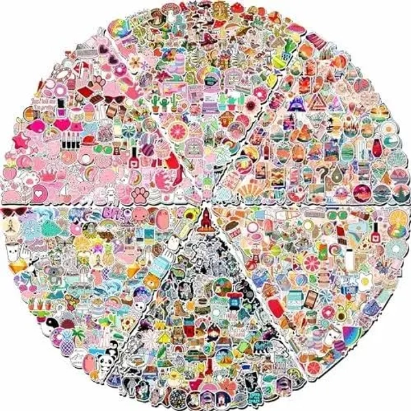 Waterproof Stickers: 600+ Cute, Colorful Stickers for Teens, Laptops, & More