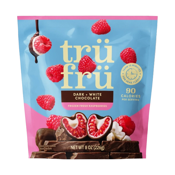 Raspberries Dark & White Chocolate 8 oz - TruFru
