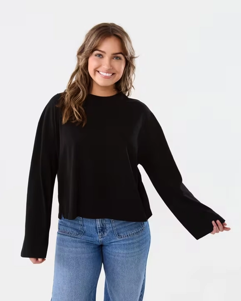 Long Sleeve Oversized Boyfriend Top Size 12