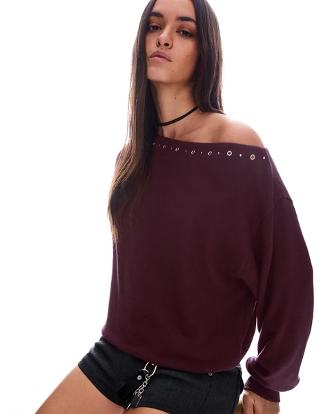 Studded knit sweater