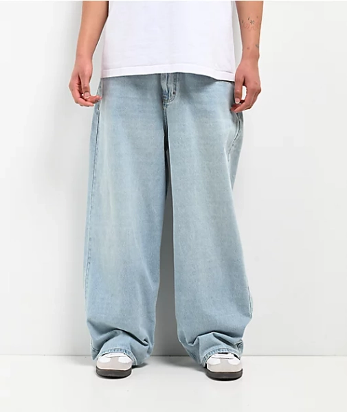 Empyre Colby Light Blue Wash Ultra Wide Denim Skate Jeans
