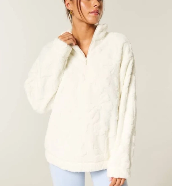 Gilly Hicks Women's Sherpa Quarter-Zip Sweatshirt