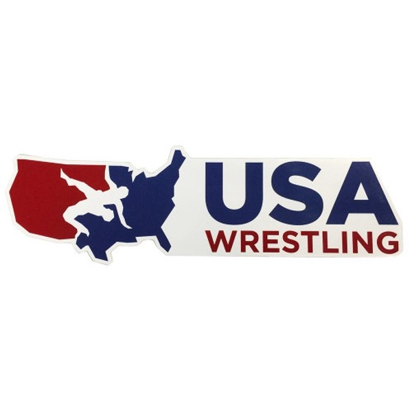 USA Wrestling Large 12 Inch Vinyl Sticker - Red/White/Blue