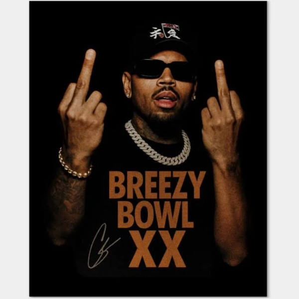 Chris Brown Flipping The Bird Poster