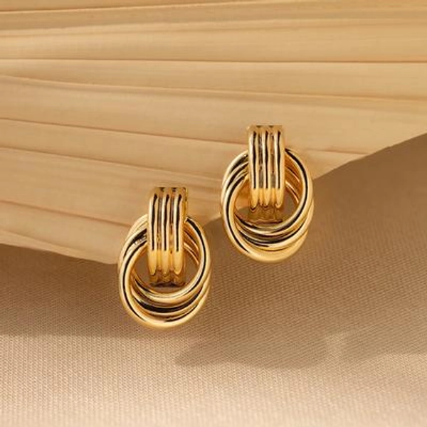 Double Hoop Studs by Caitlyn Minimalist * Statement Dangling Earrings in Gold & Silver, Unique Earrings * Christmas Gifts for Wife * ER485