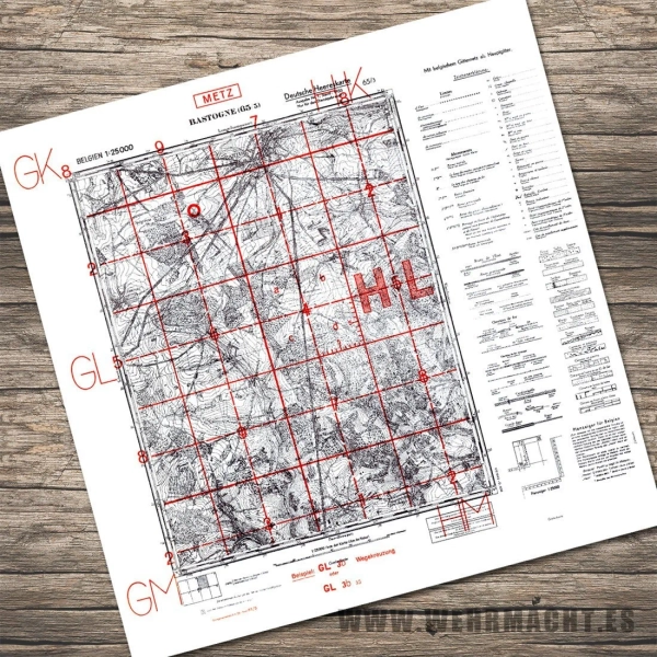 German Military Map - Bastogne 1933 (Belgium)
