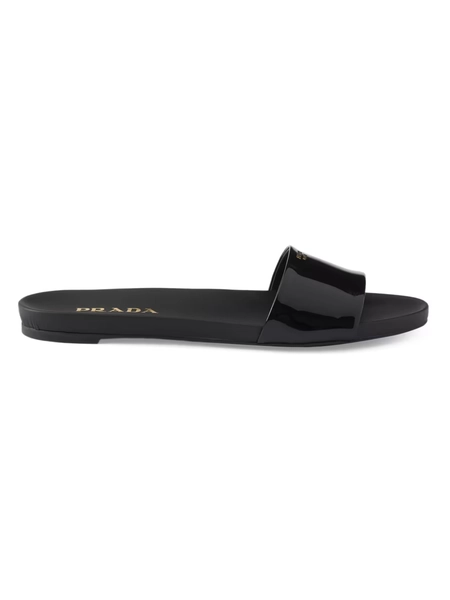 Prada Patent Leather Slides | Saks Fifth Avenue