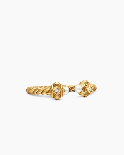 Renaissance® Ring in 18K Yellow Gold with Pearls and Diamonds, 2.3mm