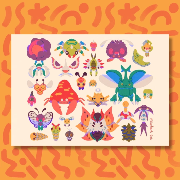 Bug Parade - A4 Art Print