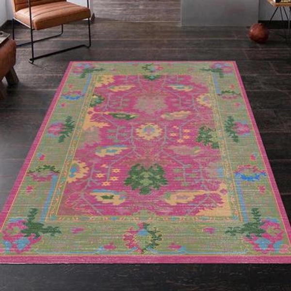 Pink Turkish Rug / Vintage Faded Pink Green Area Rug for Living Room/ Pink Oushak Rug / Bedroom Rug, Small Large Rugs pink boho bohemian rug