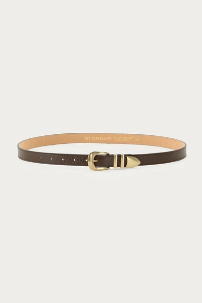 Donkerbruine leren riem | My Jewellery