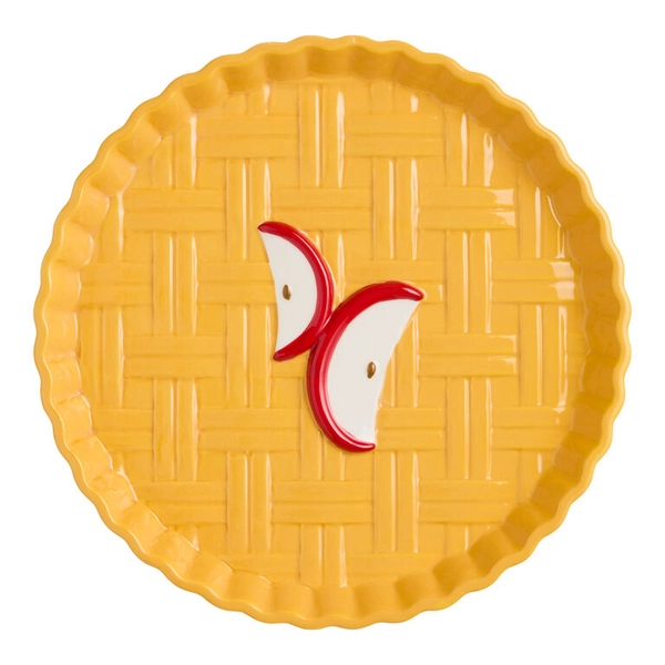 Apple Pie Hand Painted Figural Serving Platter