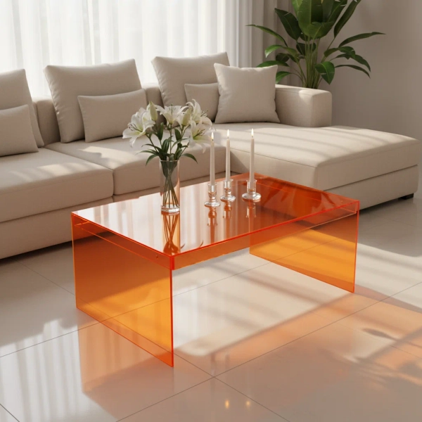 Modern Acrylic Coffee Table 31.5'' Minimalist Center Table 110Lbs Load | Wayfair